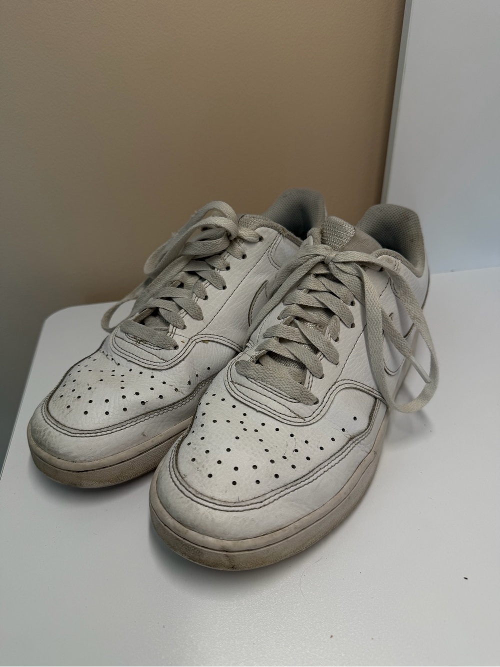 Women's Nike White Leather Low-Top Sneakers